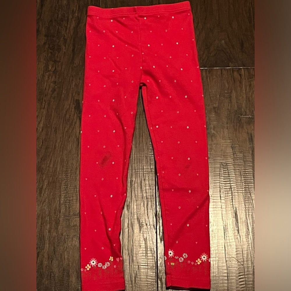 Gymboree girls size 6 years red vintage leggings